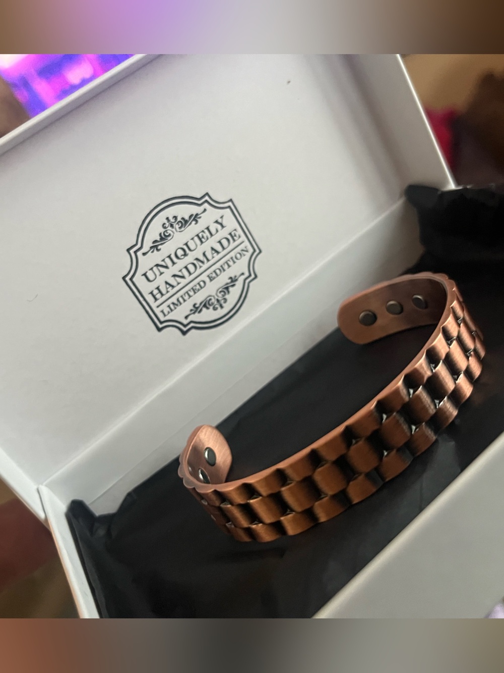 Men's Copper Magnetic Link Bracelet -